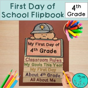 First Day of School Back to School All About Me Flipbook Activity - 4th Grade