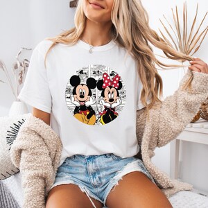 Disney Couple T-Shirts – Matching Cartoon Character Tees – Cute His and Hers Shirts – Romantic Gift for Disney Lovers – Anniversary Outfit