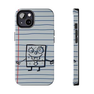 SpongeBob Notepad Phone Case: Tough and Quirky, Ideal for Kids, Teens, and SpongeBob Fans, Gifts for Birthdays, Back to School, Unique Decor