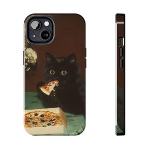 Funny Cat Pizza Tough Phone Case, Cute Cat Lover Gift, Durable Phone Cover, Pet Themed Accessory, Unique Funny Gift