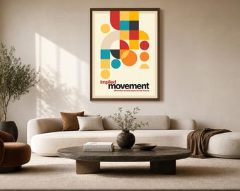 Moderne geometrische muurkunst, abstracte designprint, Bauhaus-poster, kunst geïnspireerd op de Bauhaus-beweging.