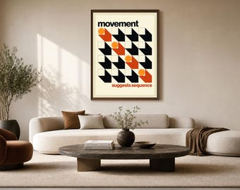 Moderne geometrische muurdecoratie, abstracte print, Bauhaus-poster, kunst uit de Bauhaus-beweging