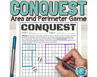 Conquest Area and Perimeter With Tiling Practice Math Game