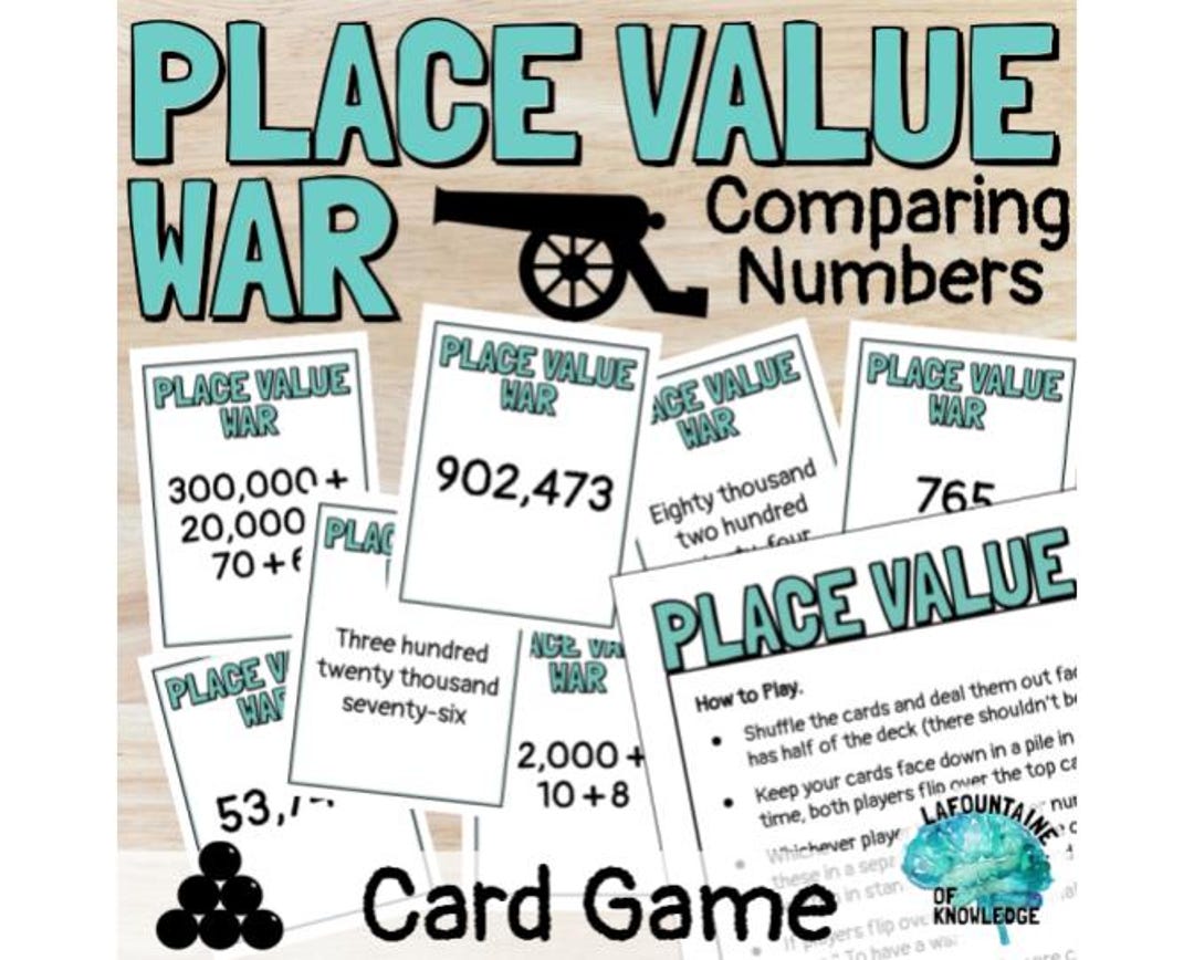 Place Value War Comparing Numbers in Standard, Expanded, and Word Form ...
