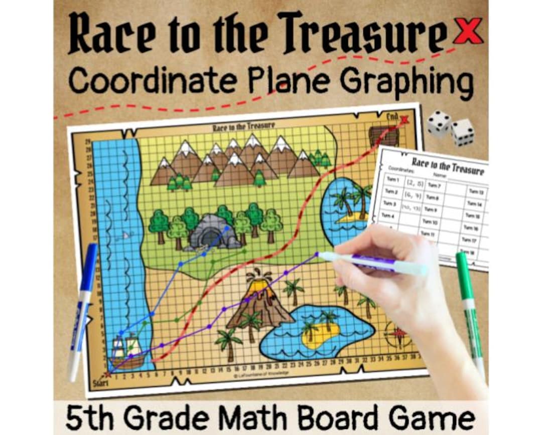 Coordinate Plane Graphing Practice Math Board Game for 5th Grade - Etsy