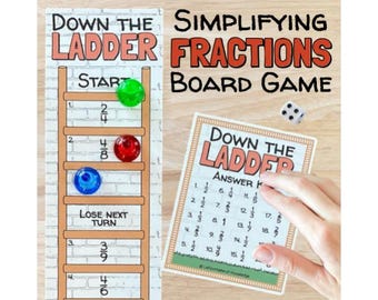 Down the Ladder vereinfachte Brüche Mathe-Brettspiel