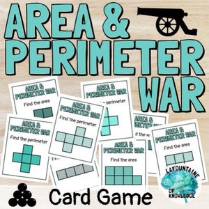 Gioco matematico sulla guerra di area e perimetro per esercitarsi a piastrellare contando i quadrati unitari