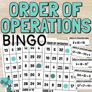 Operationernas ordning 4 Matematikövningsbingospel PEMDAS