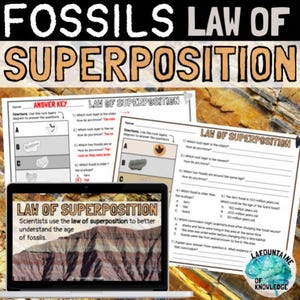 Fossils Law of Superposition Relative Dating Google Slides Lesson and Worksheet
