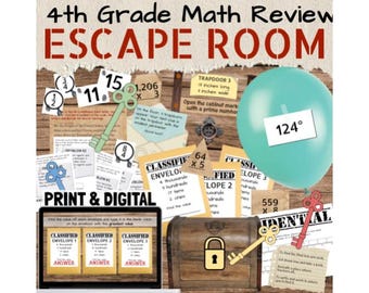 EOG Mathe-Review EOG Mathe-Review Escape Room Aktivität PRINT und DIGITAL