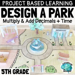 5th Grade Math Design a Park by Multiplying Adding Subtracting Decimals Project Based Learning PBL Money and Time