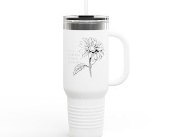 Handritad tusensköna-illustration Resemugg | 113 cl isolerad mugg