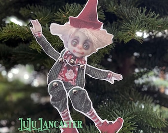 GeeWhiz the Christmas Elf Artist Paper Doll Digital Download Print yourself cut out and assemble LuLu Lancaster