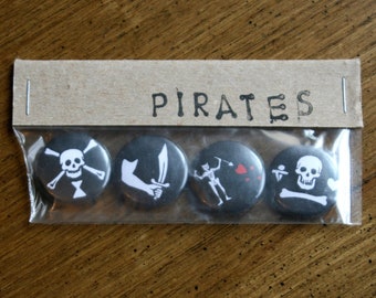 Pirate Flag - Pin Back Buttons