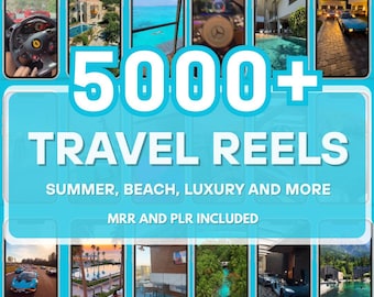 5000+ Luxury Travel Reels | Beach, Resorts, Summer Video Bundle (PLR & MRR)