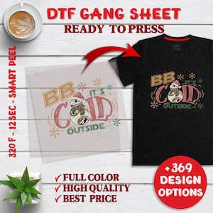 Star Wars BB8 Christmas Heat Press Transfer, Disney DTF Transfers, Ready to Press, Christmas Disney Direct to Film, High Quality Dtf Print