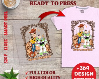 Vintage Disney Toy Story Heat Press, Retro Toy Story Dtf Transfer Print, Toy Story Ready To Press, Full Color Heat Transfer, DTF Prints.