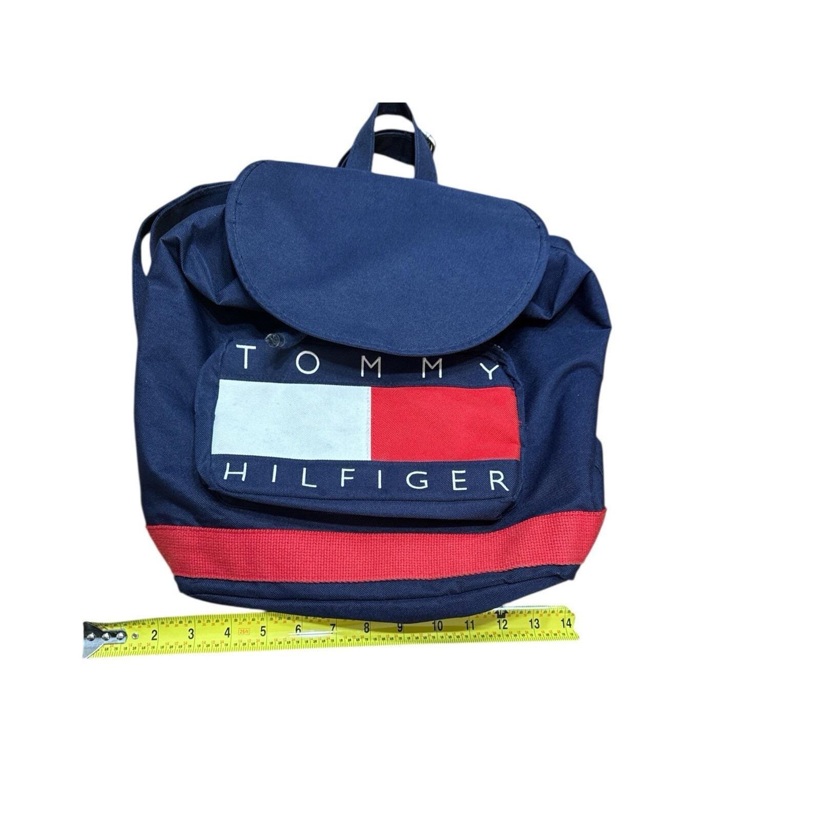 Vintage Y2K Tommy Hilfiger Big Flag Logo‎ Drawstring Backpack Bag, 90s Aesthetic Tommy Hilfiger Vintage Backpack Bag - Etsy main image 4