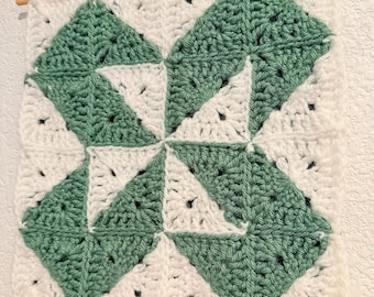 Organic Modern Textile Wall Hanging - Geometric Pinwheel Crochet Wall Art