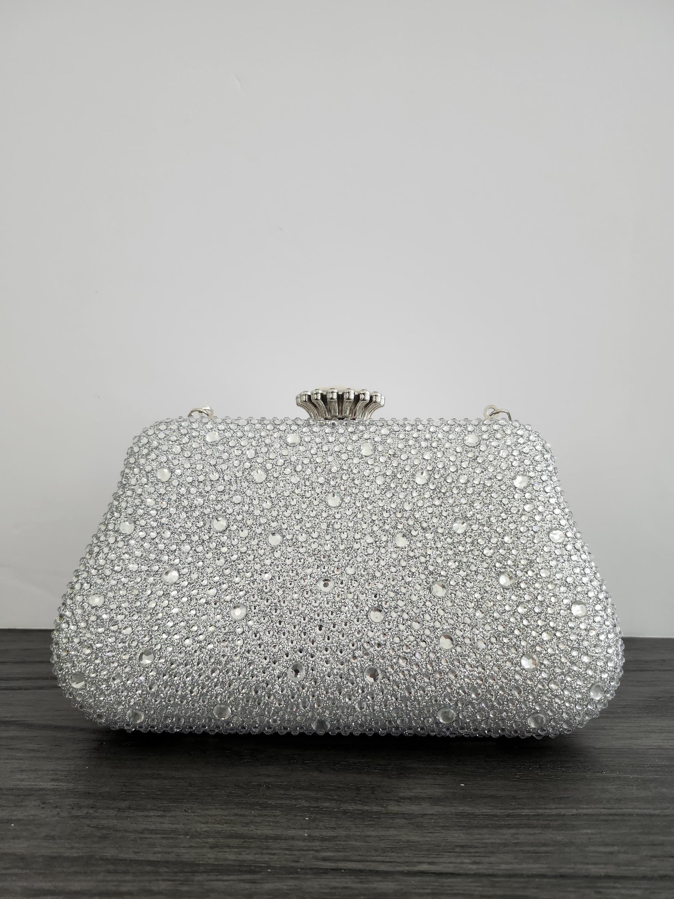 Encore Jeans White Crystal Evening Clutch Shop Evelyn Crystal Clutch in Black | The Chic Initiative  main image 3