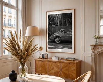 Porsche Poster – Black and White Porsche 911 Print – Minimalist Car Wall Art for Him – Masculine Porsche Wall Decor - Porsche Print
