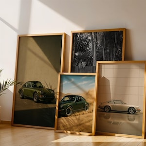 Vintage Porsche 911 Art Print Bundle: Minimalist Car Photography (Digital Download)