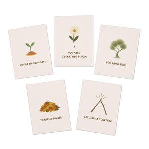 Cartes de voeux inspirées de la nature, lot de 5 encouragements, parfaites pour les anniversaires, les remerciements et les célébrations, design respectueux de l'environnement, saisonnier
