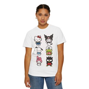 Cute Cartoon Character T-Shirt Hello Kitty Tee Retro Style Shirt Fun Gift Summer Outfit Cute Casual Wear 画像 5