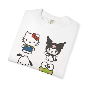 Cute Cartoon Character T-Shirt Hello Kitty Tee Retro Style Shirt Fun Gift Summer Outfit Cute Casual Wear 画像 3