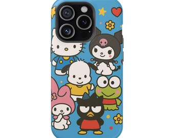 かわいい漫画の携帯電話ケース、子供用携帯電話ケース、楽しいキャラクターカバー、ハローキティケース、アニメファンへのギフト、耐久性のある耐衝撃ケース