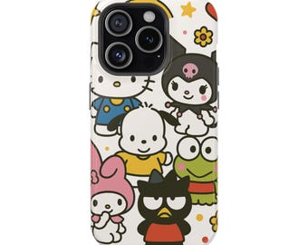 かわいい漫画キャラクターの携帯電話ケース：耐衝撃性二層構造