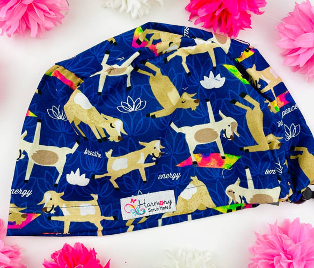 Cute Women's Scrub Cap Goat Yoga® by Harmony Scrub Hats. Etsy