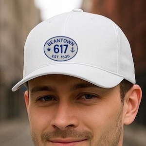 The Hub 617 Boston Trucker Hat | Est. 1630 Retro Embroidered Cap – Boston Area Code Gift for Him or Her