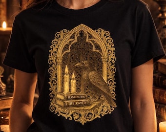 Dark Academia Raven T-Shirt | Gothic Literature Graphic Tee