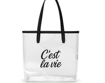 C’est la Vie Clear Tote Bag | Stadium Approved PVC Purse