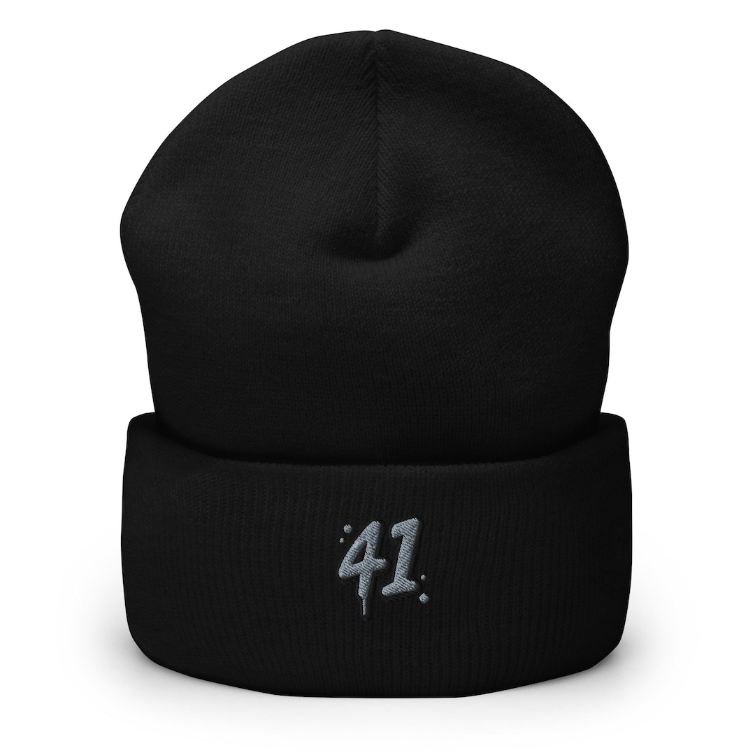 Viral Trend “41” Beanie – Silver Embroidery Streetwear Knit Hat ...
