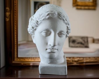 White Venus Bust Statue Greek Aphrodite Sculpture Minimalist Art for Modern Shelf Decor