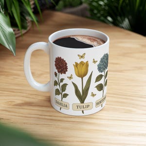 Flowery ceramic mug
