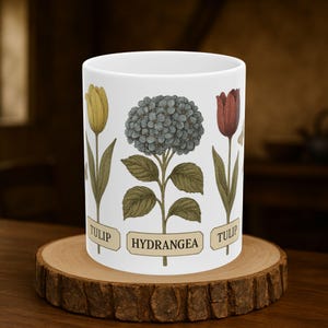 Flowery ceramic mug