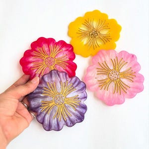 Flower Shaped Resin Coasters