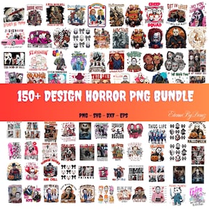 Halloween-skräckfilmsskurkar PNG-paket, sublimeringsdesigner