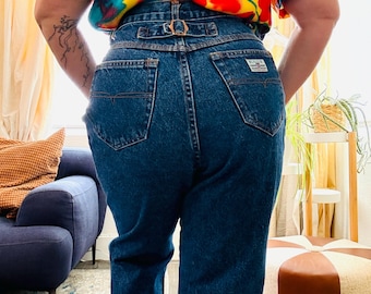 90s Enuf Buckle Back Denim Straight Leg Blue Jeans | Size 29 X 30