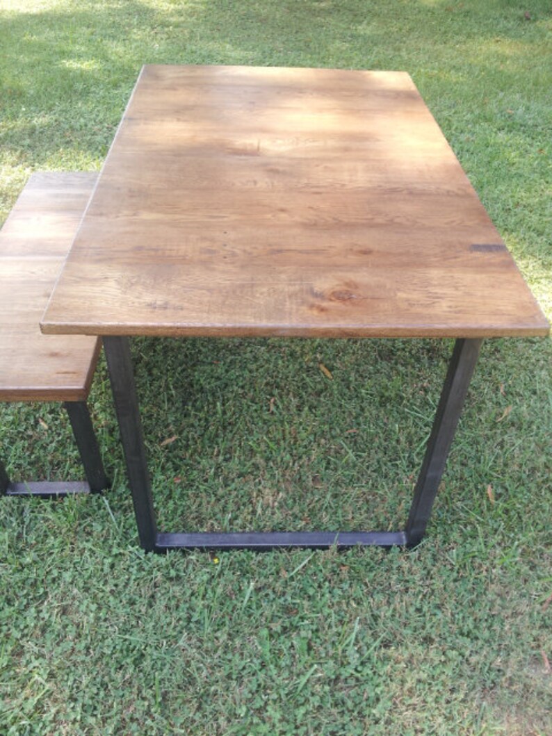 Reclaimed Wood Table with Steel Legs Rustic Wood Dining Table Etsy