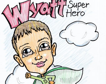 Mother/'s Day Comics Kidcon Custom Hand-DrawnSuperhero Caricature Cosplay