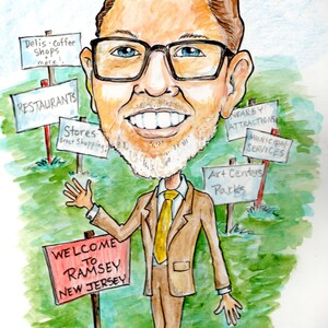 Hand-Made Watercolor Caricature/full Gag Background/Your Business or Webpage Logo