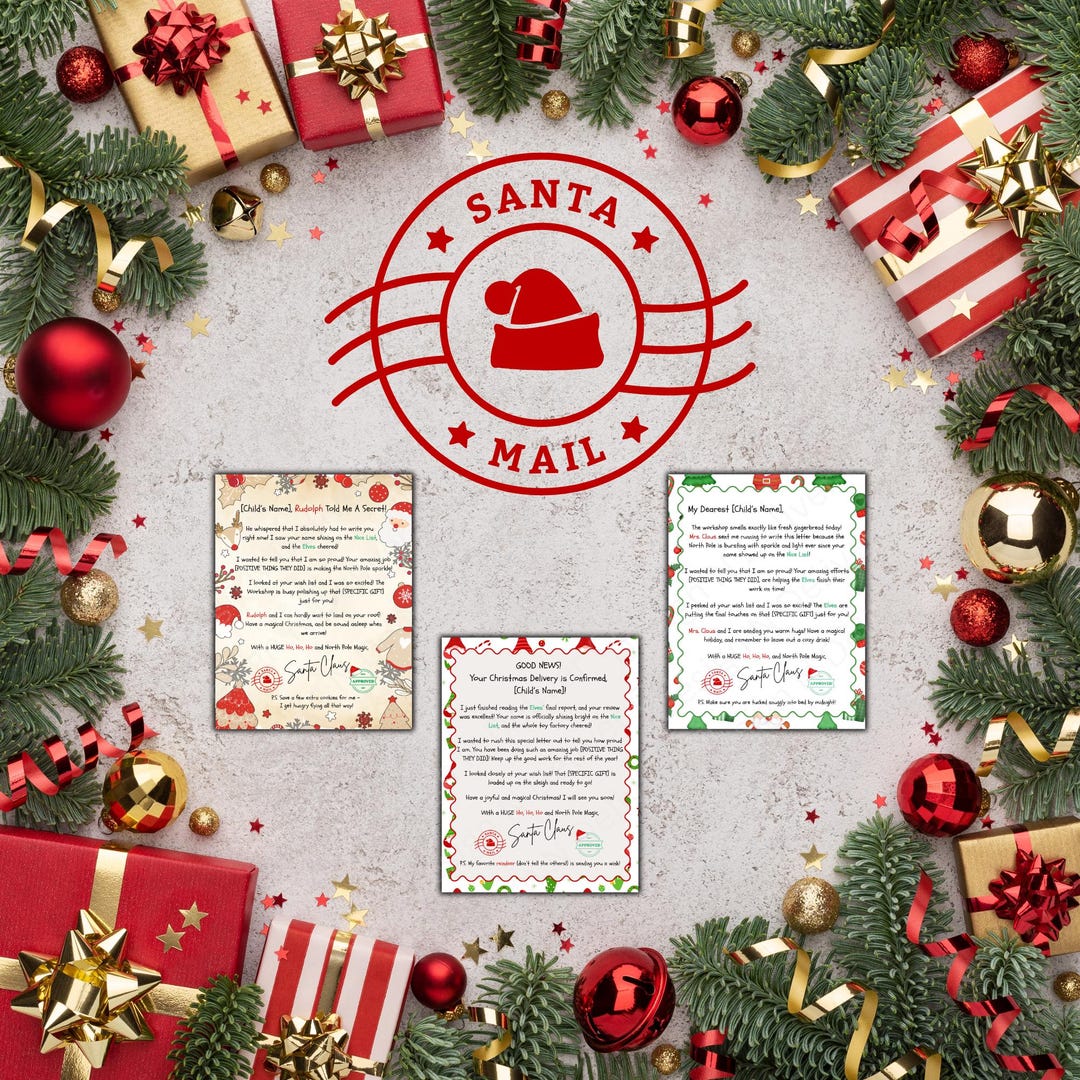 Personalized 'santa Letter' Template Bundle Instant Download Etsy