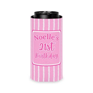 21st Birthday Can Cooler, Personalized Can Cooler, Personalized Party Favors, Girls Trip Gift, Milestone Birthday Weekend
