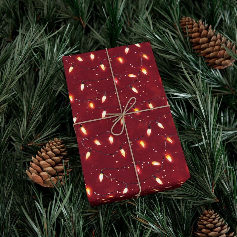 Christmas Lights Wrapping Paper: Holiday Festive Gift Wrap image 11