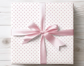 Blush Pink Dot Presentpapper: Presentinslagning till baby och brudshower