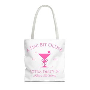 Dirty 30 Martini Tote Bag: Personalized Birthday Party Favor